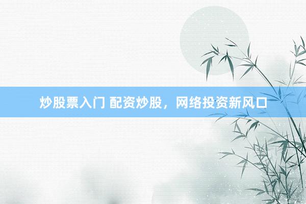 炒股票入门 配资炒股，网络投资新风口