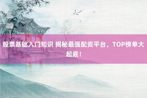 股票基础入门知识 揭秘最强配资平台，TOP榜单大起底！