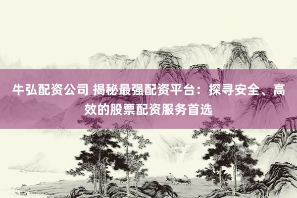 牛弘配资公司 揭秘最强配资平台：探寻安全、高效的股票配资服务首选